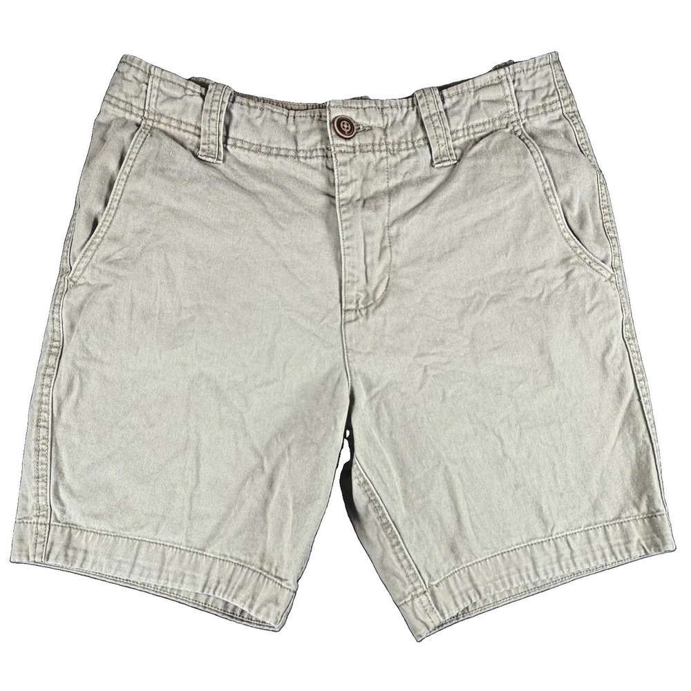 Red Camel Shorts Mens 32 Beige Chino Canvas Flat Front 8 Inseam Casual Summer